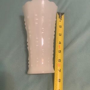 White Hobnail Glass Vase